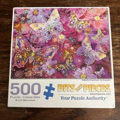 Rompecabezas de 500 piezas Butterfly Flowerland Bits and Pieces Foto 1 de 4