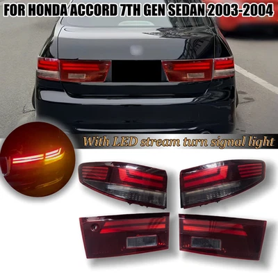 4 luces traseras LED con giro secuencial para Honda Accord 7ª generación sedán 2003-2004 Foto 1 de 4