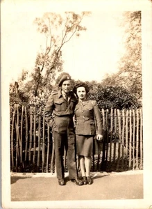 WWII 1945 Photograph Canadian Soldier ATS Margarite London England Services Club - Picture 1 of 2