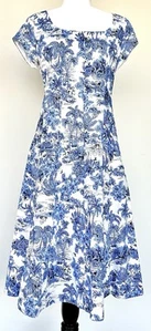Joie Dress Blue & White Toile Chinoiserie Midi Dress Retail $298 Size 4 - Picture 1 of 6