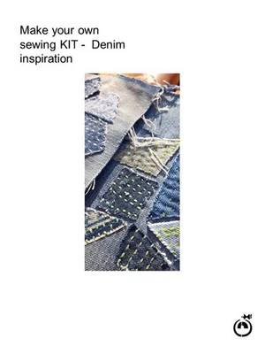 Make your own Sashiko / Boro creative patchwork KIT, denim set, slow stitching. - Image 1 of 3