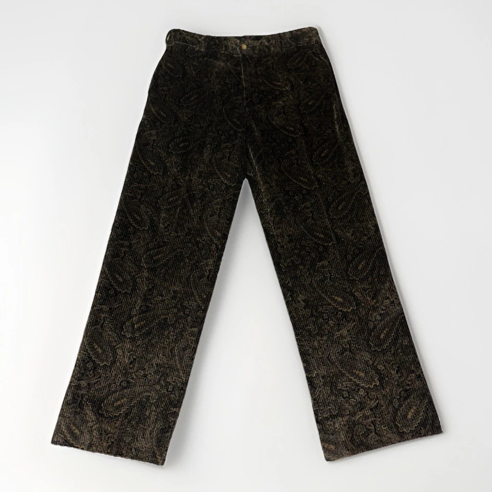 Men’s 36x32 Vintage 90’s Paisley Corduroy Bill’s Khakis Pants preppy Professor  - Image 1 of 4