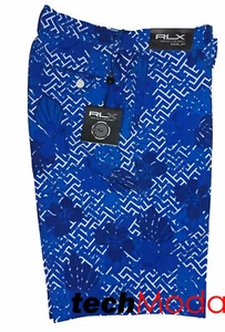 RLX Golf Ralph Lauren Blue Geo Floral Lightweight Performance Shorts 30 - Picture 1 of 3
