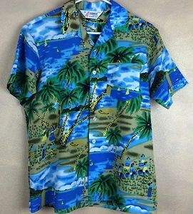 Camicia Hawaiana Collezione Romani Vintage 15 -15 1/2 M Verificare Misure - Foto 1 di 6