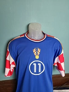 World Sport Croatia HNS Away Soccer Football Jersey #11 Men's Size Medium M Blue - Picture 1 of 7