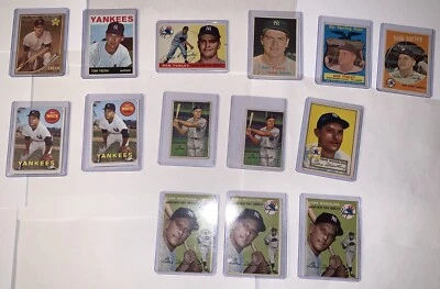 1950’s 60’s New York Yankees Topps Bowman Original Auténtico ¡Lote de Tarjetas de Béisbol! Foto 1 de 2