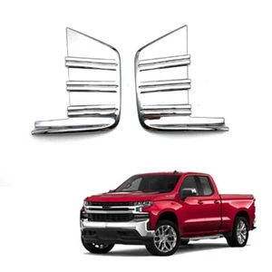 Fits Chevrolet Silverado 1500 2019-2021 Chrome Front Fog Light Lamp Cover Trim - Picture 1 of 7