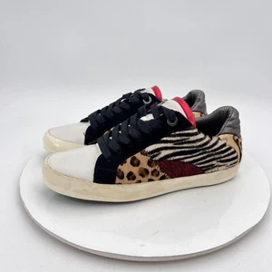 Zadig & Voltaire Women EU 37 US 6 White Leather Fur Leopard Casual Shoe - Picture 1 of 15