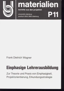Uni Oldenburg Elab Materialien P11 -Einphasige Lehrerausbildung, F.D.Wagner - Bild 1 von 1