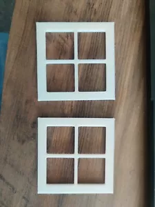2 x Window Frames, Dolls House Miniature DIY Fixture & Fittings 1:12 Scale 7x7cm - Picture 1 of 5