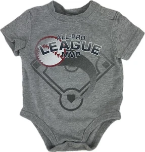 Body Circo Baby Gris Manga Corta Algodón Todo Profesional Liga de Béisbol MVP Talla 6 MO - Imagen 1 de 2