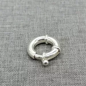 925 Sterling Silver Large Spring Ring Clasp 14mm for Bracelet Necklace - Picture 1 of 4