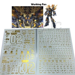 Für PG 1/60 RX-0 Einhorn Banshee Norn DL Modell Goldbeschichtung Wasser Aufkleber Sticker - Bild 1 von 6