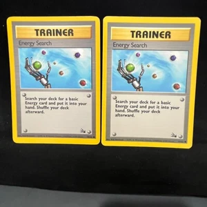 Pokemon Trainer Card x2 Energy Search 59/62 Fossil WOTC 1999 - Imagen 1 de 12