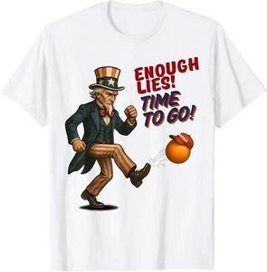 Camiseta unisex Uncle Sam Enough Lies Time to Go anti-Trump - Imagen 1 de 5