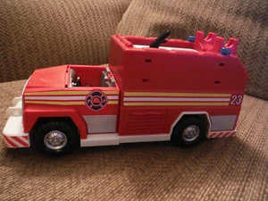 PLAYMOBIL Fire Truck Plastic Toy 11" Length - Wheels Work! - Picture 1 of 4