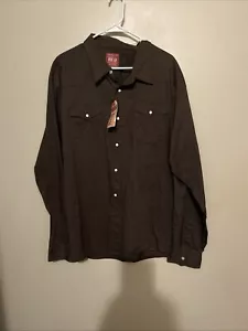 Wrangler Shirt Mens 3XL Brown Pearl Snap - Picture 1 of 7