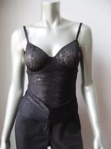 X0334 Wacoal NEW 81183 Black Sheer Mesh Build-In Underwire Bra Tank Camisole 32 - Picture 1 of 3