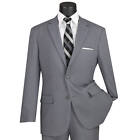 GRAND & GRAND costume homme gris 2 boutons classique coupe popline polyester neuf avec étiquettes