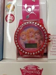 Disney Princess Lenticular Children's Digital Watch Pink Rhinestones in Box - Picture 1 of 4