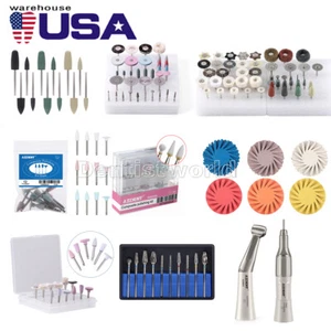 Dental Composite Polishing Kit Diamond RA HP Polisher Bur/Contra Angle Handpiece - Picture 1 of 128