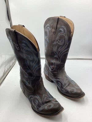 Roper Riley Embroidery Size 10 Cowboy  Womens Brown Casual Boots 09-021-1566-2 - Image 1 of 4