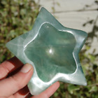 Large 1.3lb Green Fluorite Crystal Star Shaped Bowl