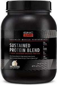 GNC AMP Sustained Protein Blend | Targeted Muscle Building and Exercise Formula - Picture 1 of 3