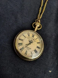 Nautical Vintage American Elgin Look Collectible Antique 2" Brass Pocket Watch - Picture 1 of 4