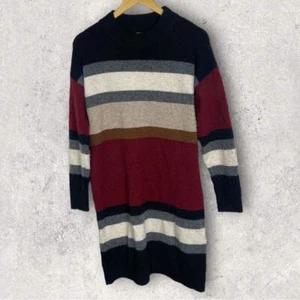 Nordstrom Knit Sweater Dress Striped Colour Block Size Small Chunky Tunic S NEW - Picture 1 of 8