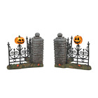 Jack O'Lantern Lit Fence Corners Set of 2