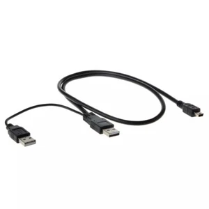 USB 2.0 High Speed Dual Type A Male to Mini-B 5-pin Male Y Adapter (18 in/0.5m) - Picture 1 of 7