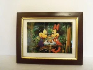 Disney's Shadow Box Mickey & Minnie Mouse Share Eisbecher Fotorahmen Vintage - Bild 1 von 4
