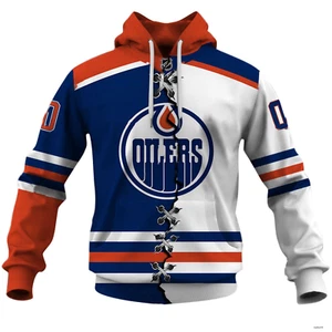 Edmonton Oilers Hoodie Custom Name Number Pullover Hooded Lightweight Xmas Gift - Picture 1 of 3