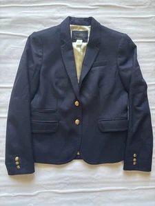 J Crew Schuljungenblazer Damen Größe 4 dunkelblau Wolle zwei Goldknöpfe Jacke " - Bild 1 von 9