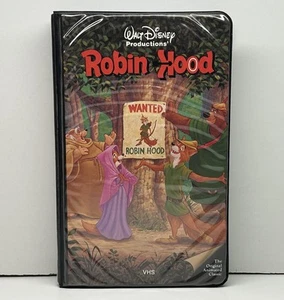 Disney Robin Hood VHS Black Diamond Classic Padded Clamshell Red Signature Rare! - Picture 1 of 20