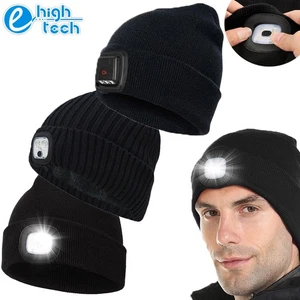 Gorro con Faro LED Recargable Unisex Invierno Cálido Vellón Forrado Gorra - Imagen 1 de 22