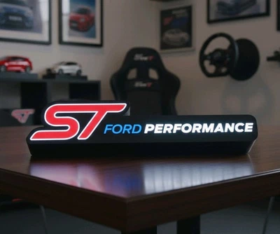 Letrero de caja de luz LED blanco iluminación garaje hombre decoración de cueva ST Ford Performance - Imagen 1 de 4