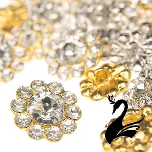 Diamante Buttons - Vintage Style with Shank Back - Alice (Price per 1) - Sewi... - Picture 1 of 6