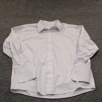 GolLabel Roundtree & Yorke ajustado a rayas sin planchar lavado EZ 100 % algodón popelina Foto 1 de 4