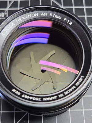Konica Hexar 57 1.2 f1.2 lente prime rápida AR EE cámara de película de colección  Foto 1 de 4
