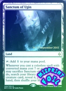 MTG - Sanctum of Ugin - Foil - Prerelease Promo Battle for Zendikar - Misprint - Picture 1 of 2