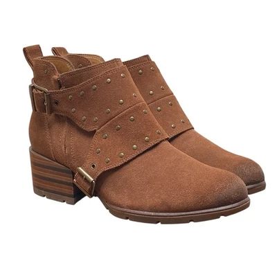 Caterpillar Women's Anna Rose Bootie 9.5 Brown Suede Studd Monk Zip Boot (HF2) - Image 1 of 4