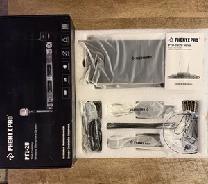 Phenyx Pro Wireless Microphone System Dual Cordless UHF Stage/Studio PTU-2U-1H1B - Picture 1 of 22