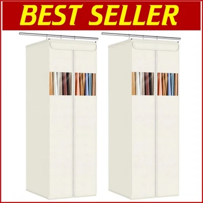 Bolsas para ropa colgantes premium de 54 pulgadas con ventana transparente - Paquete de 2 soluciones de almacenamiento Foto 1 de 4