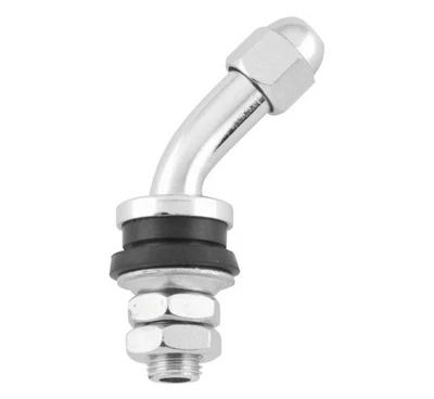 Vástago de válvula BikeMaster 45 grados cromado Ea. 151416 Foto 1 de 4