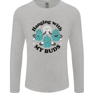 Camiseta De Manga Larga Divertida De Cannabis Hanging With My Buds Para Hombres - Imagen 1 de 11