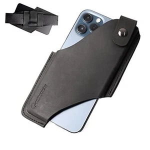 Leather Cell Phone Holster with Belt Clip,Leather Phone Pouch for Large Black - Photo 1 sur 7