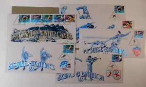 1992 Winter Olympics Sc 2611-15 2615a (5 events) official USPS cachets & folders - Picture 1 of 7