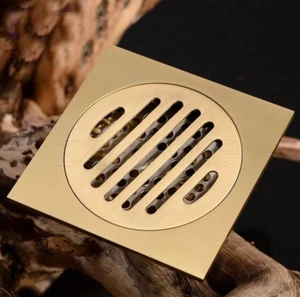 Antique Brass Square Floor Waste Grates Bathroom Shower Drain Floor Drain Zhr008 - Picture 1 of 7
